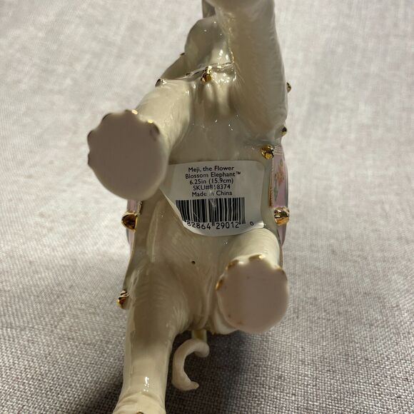 Lenox Meji The Flower Blossom Elephant Porcelain Figurine Original Box - Picture 9 of 9